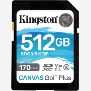 Kingston Canvas Go Plus SDXC 512GB Class 10 U3 V30 UHS-I  SDG3/512GB